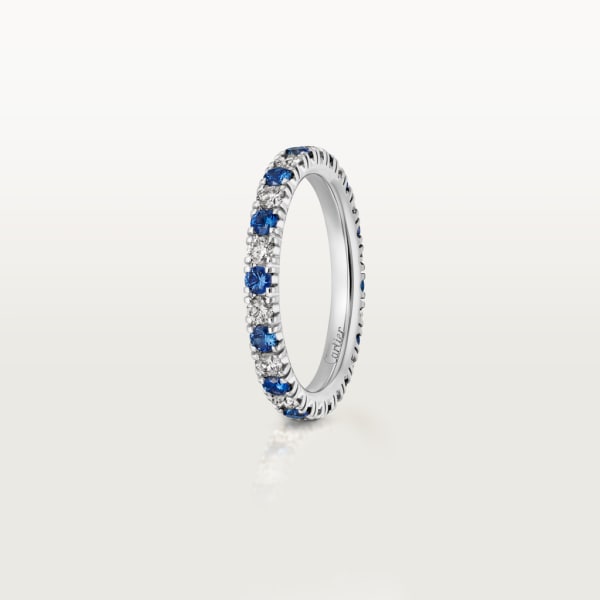 Étincelle de Cartier 結婚戒指 鉑金，藍寶石，鑽石