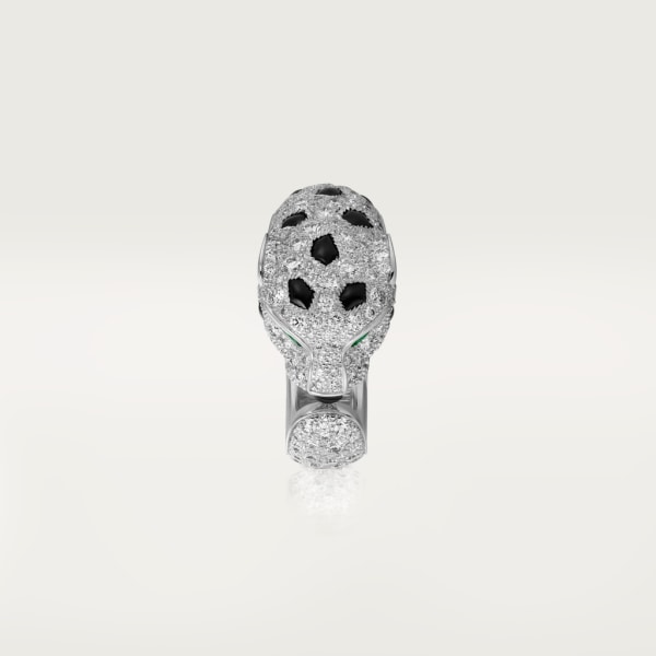 Panthère de Cartier 戒指 18K白色黃金，祖母綠，縞瑪瑙，鑽石