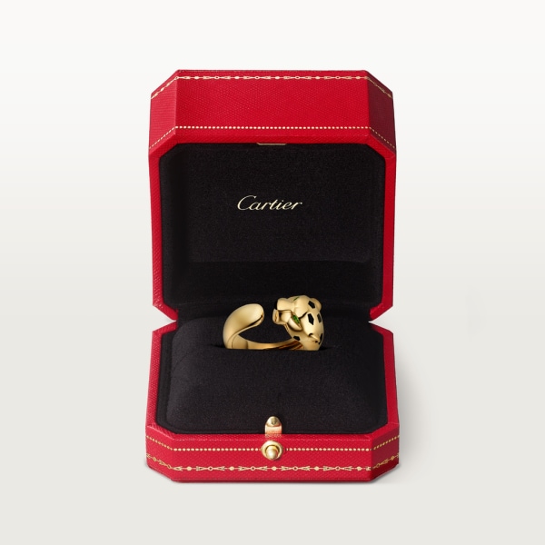 Panthère de Cartier ring Yellow gold, tsavorite garnets, onyx