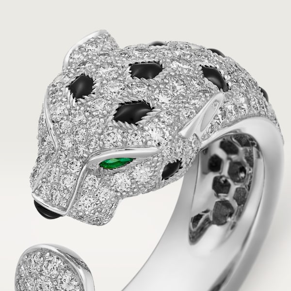 Panthère de Cartier ring White gold, emeralds, onyx, diamonds