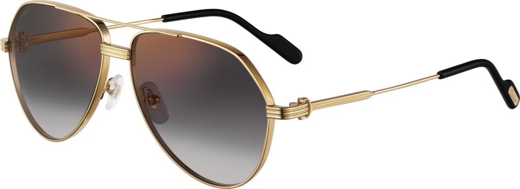 Première de Cartier 太陽眼鏡光滑金色飾面金屬，灰色漸變鏡片，金色鏡面效果