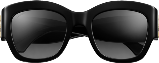 Décor C de Cartier 太陽眼鏡 黑色複合材質，黑色琺瑯標誌，灰色漸變鏡片