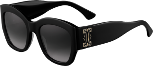 Décor C de Cartier 太陽眼鏡 黑色複合材質，黑色琺瑯標誌，灰色漸變鏡片