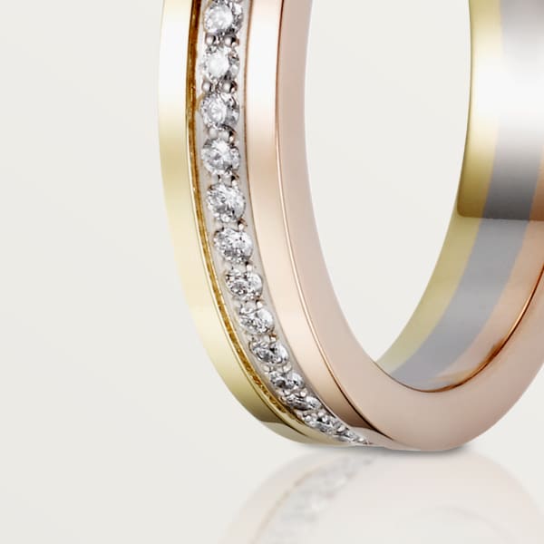 Vendôme Louis Cartier 結婚戒指 18K白色黃金，18K黃金，18K玫瑰金，鑽石