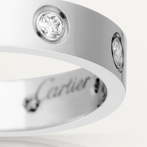 Love 結婚戒指，8顆鑽石 18K白色黃金，鑽石