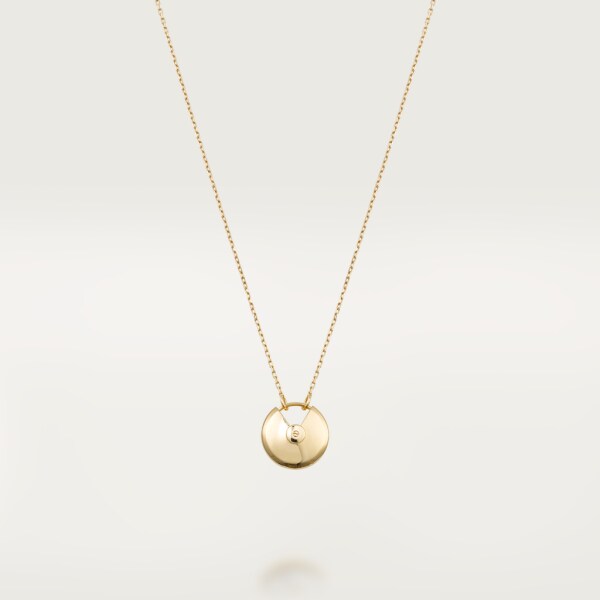 Amulette de Cartier 項鏈，小型款 18K黃金，白色珍珠母貝，鑽石