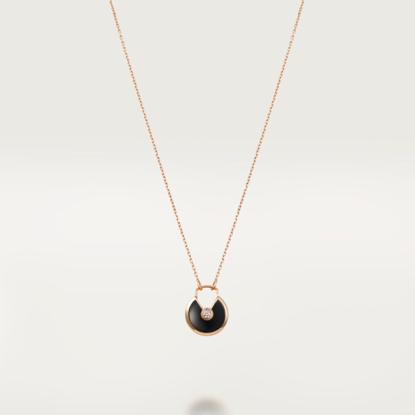 Amulette de Cartier necklace, small model Rose gold, onyx, diamond