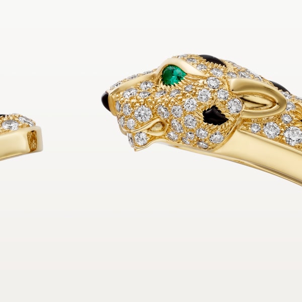Panthère de Cartier 手鐲 18K黃金，祖母綠，縞瑪瑙，鑽石