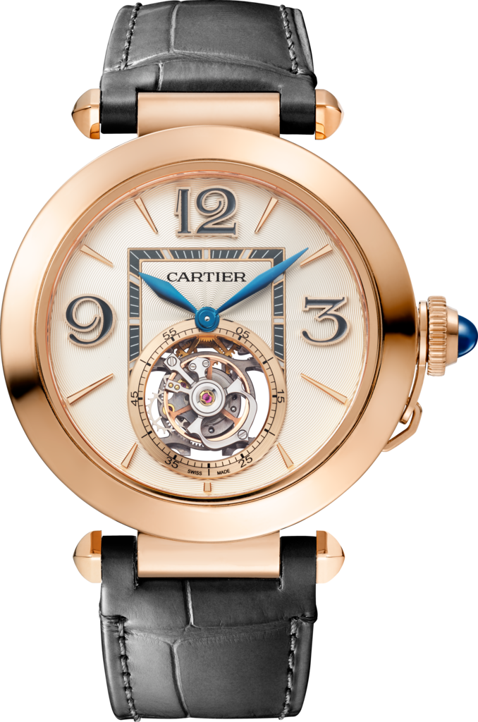 Pasha de Cartier 腕錶41毫米，手動上鏈機械機芯，18K玫瑰金，2條可更換式皮革錶帶