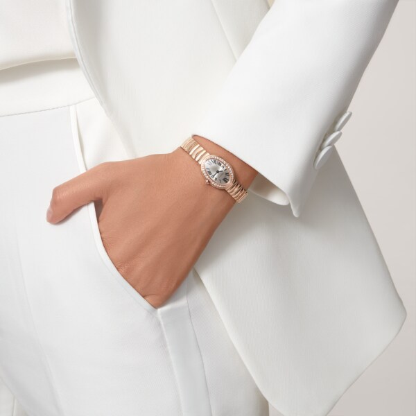 Mini Baignoire 腕錶 迷你款，石英機芯，18K玫瑰金，鑽石