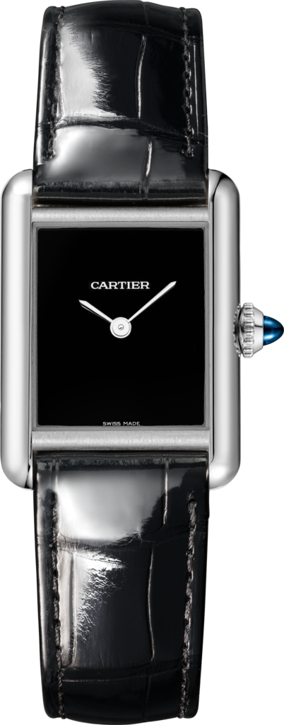 Tank Must de Cartier 腕錶小型款，石英機芯，精鋼，皮革