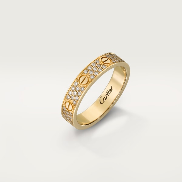 CRB4083300 LOVE wedding band, diamondpaved Yellow gold, diamonds