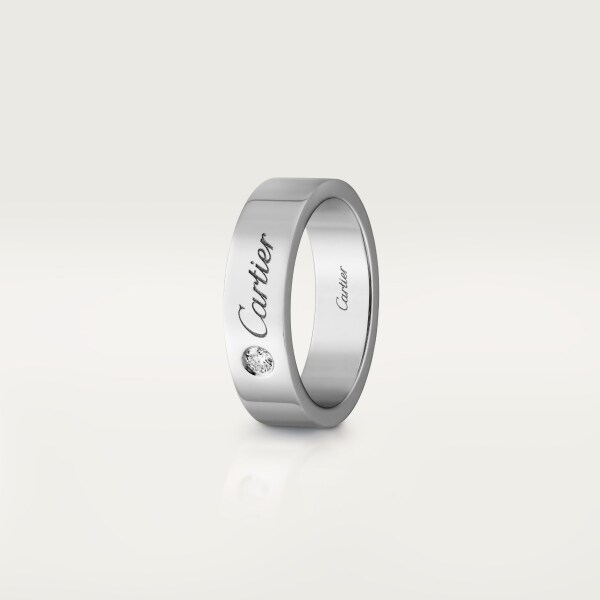 C de Cartier 結婚戒指，寬5毫米，1顆鑽石 鉑金，鑽石