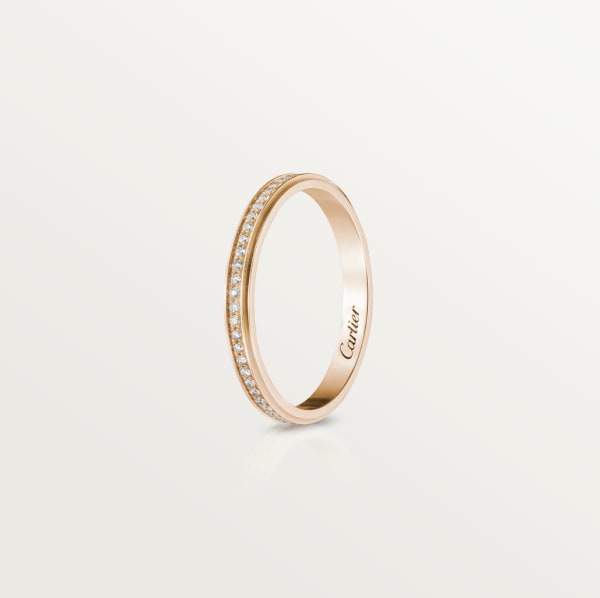 Cartier d’Amour 結婚戒指 18K玫瑰金，鑽石