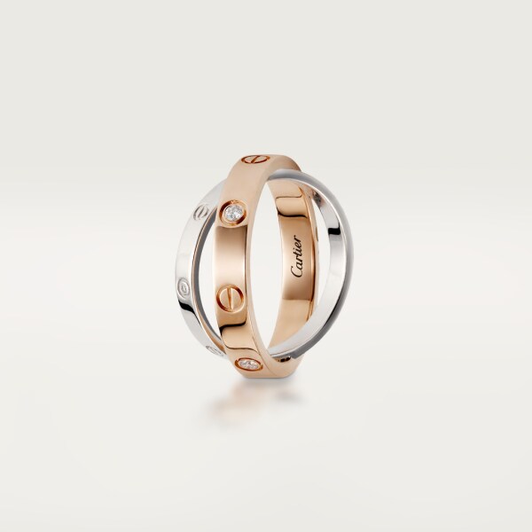 Rose gold, white gold, diamonds 