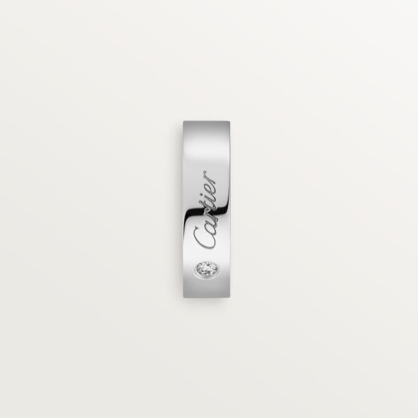 C de Cartier 結婚戒指，寬5毫米，1顆鑽石 鉑金，鑽石