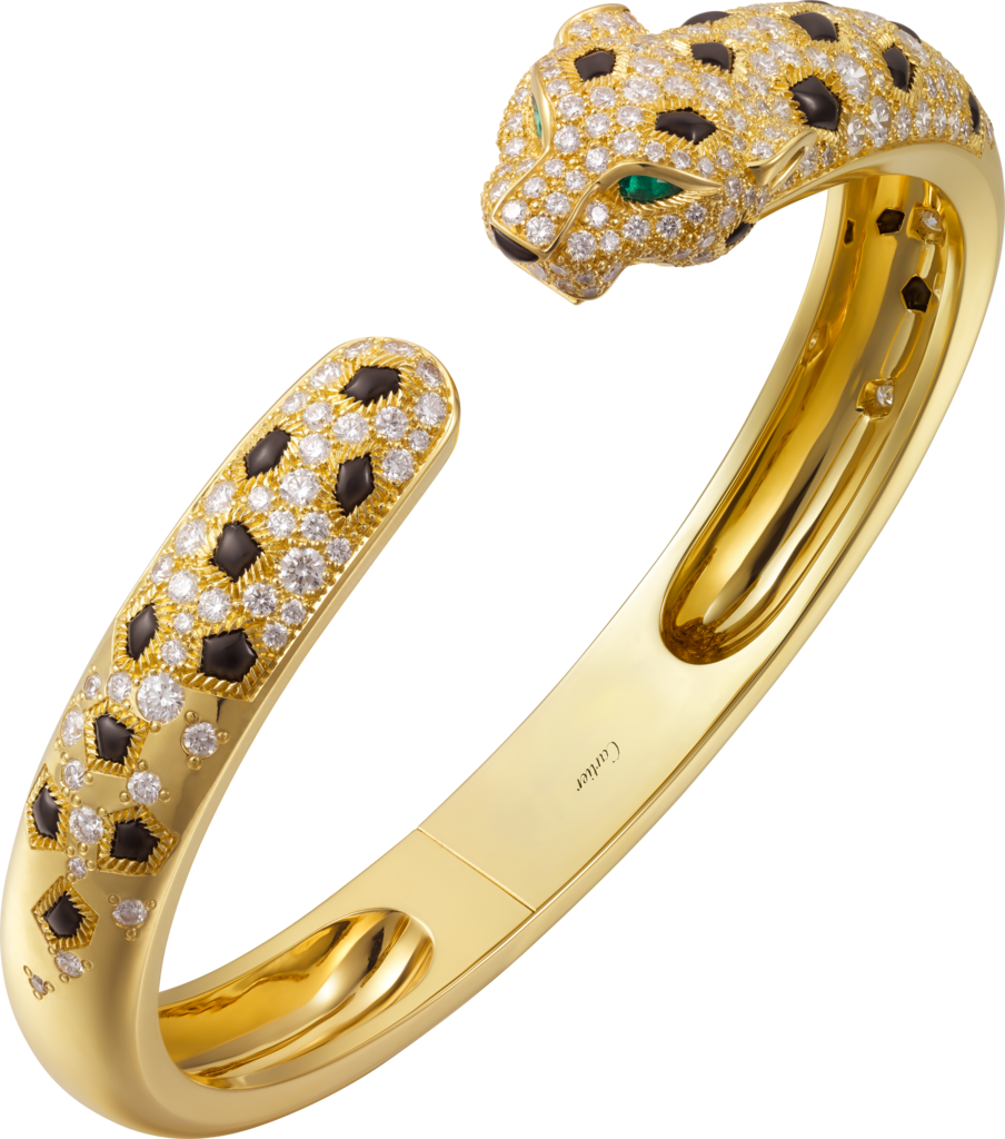 Panthère de Cartier braceletYellow gold, emeralds, onyx, diamonds