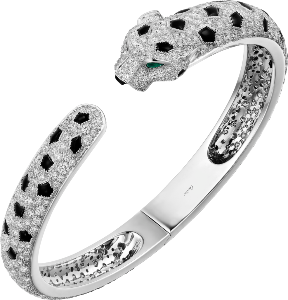 Panthère de Cartier braceletWhite gold, emeralds, onyx, diamonds