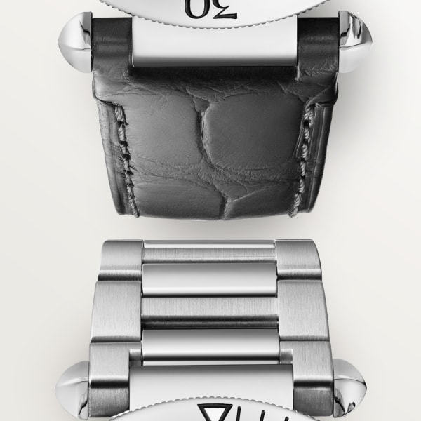 Pasha de Cartier 腕錶 41毫米，計時功能，自動上鏈機械機芯，精鋼，可更換式金屬錶鏈及皮革錶帶