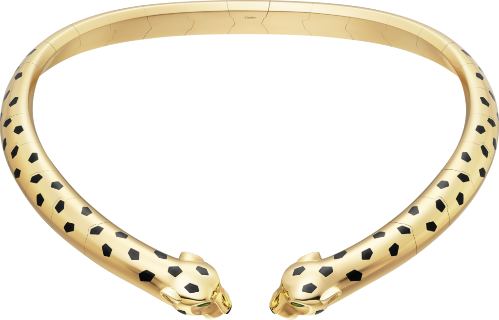 Panthère de Cartier necklaceYellow gold, lacquer, onyx, tsavorite garnets