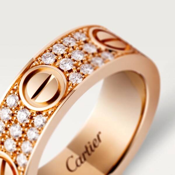 CRB4087600 - LOVE ring, diamond-paved 