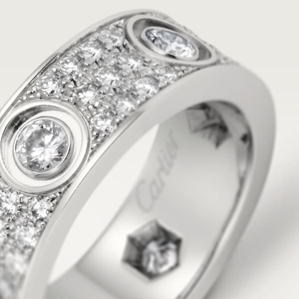 Love 戒指，鋪鑲鑽石 18K白色黃金，鑽石