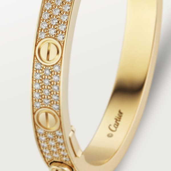 Love 手鐲，鋪鑲鑽石 18K黃金，鑽石