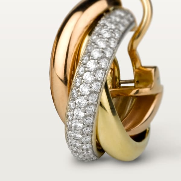 Trinity 耳環 18K白色黃金，18K黃金，18K玫瑰金，鑽石