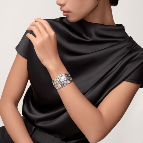 Panthère de Cartier 腕錶 小型款，石英機芯，18K白色黃金，鑽石