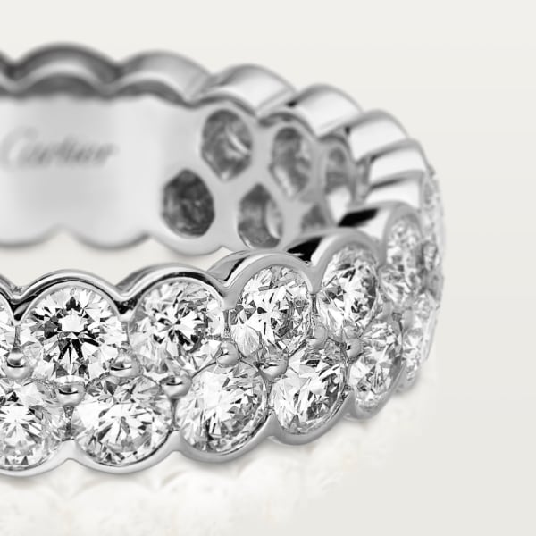 Broderie de Cartier 結婚戒指 18K白色黃金，鑽石
