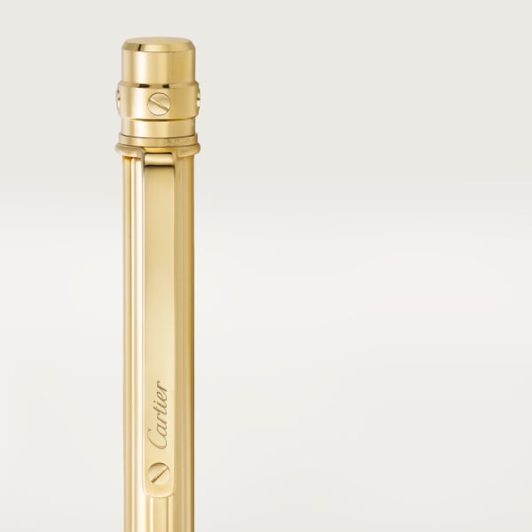 Santos de Cartier 原子筆 小型款，經鐫刻的金屬，金色飾面