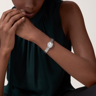 Mini Baignoire 腕錶 迷你款，石英機芯，18K白色黃金，鑽石