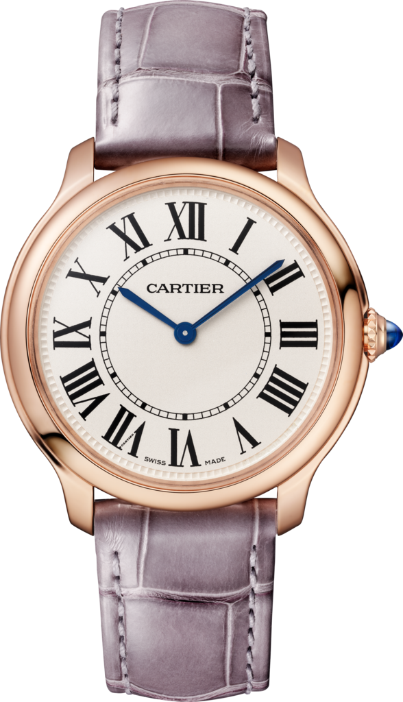 Ronde Louis Cartier 腕錶36毫米，石英機芯，玫瑰金，皮革