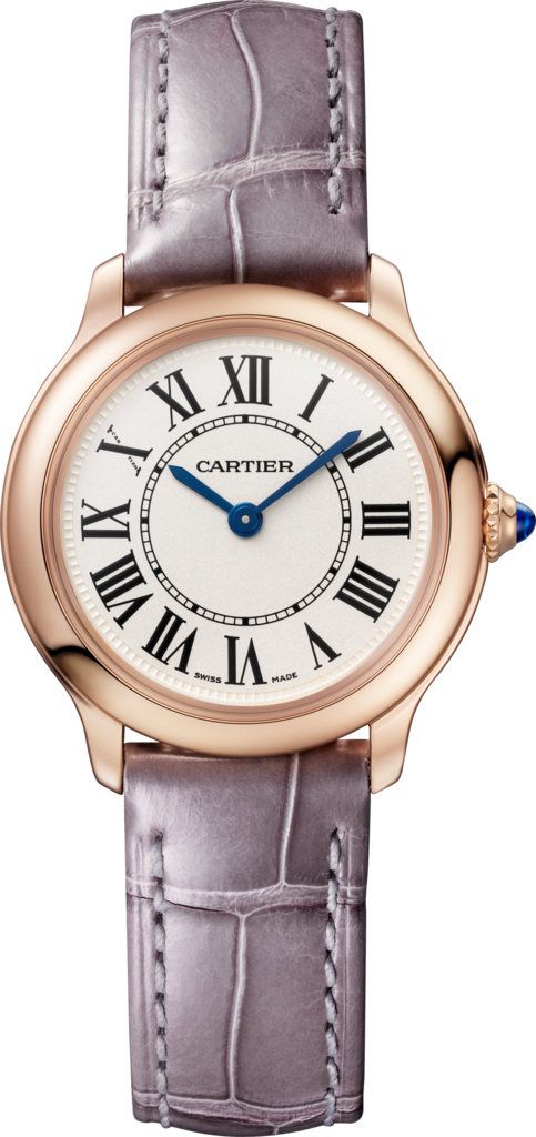 Ronde Louis Cartier 腕錶29毫米，石英機芯，玫瑰金，皮革