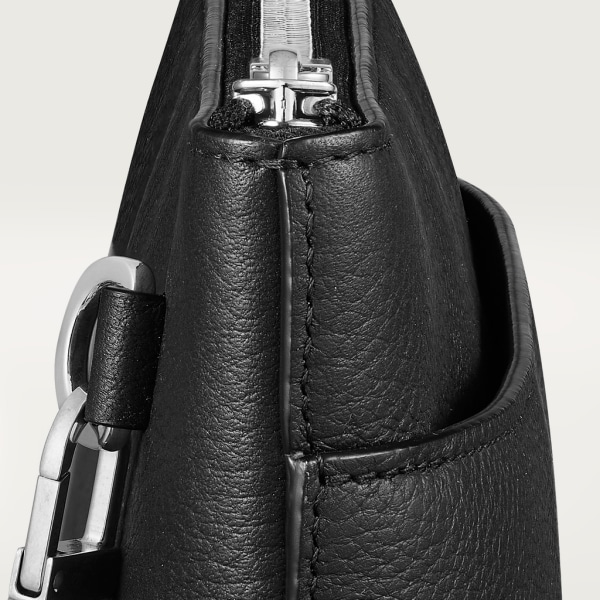 MUST DE CARTIER 手拿包，大型款 黑色小牛皮，鍍鈀飾面
