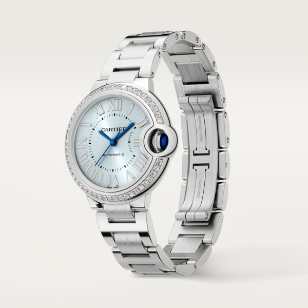 Ballon Bleu de Cartier 腕錶 33毫米，自動上鏈機械機芯，精鋼，鑽石