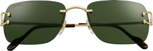 Signature C de Cartier 太陽眼鏡 光滑金色飾面金屬，綠色鏡片