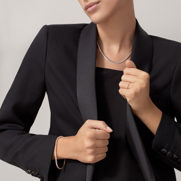 Essential Lines necklace, brilliant-cut diamonds Rose gold, diamonds