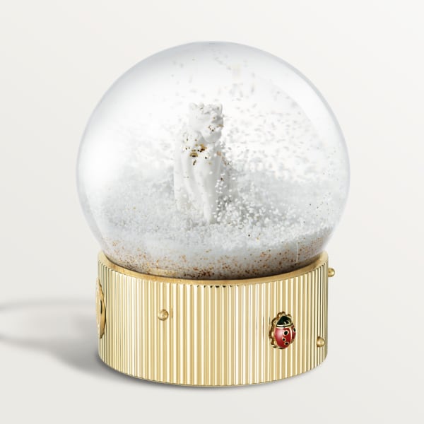 Diabolo de Cartier snow globe Glass, lacquered gold-finish metal