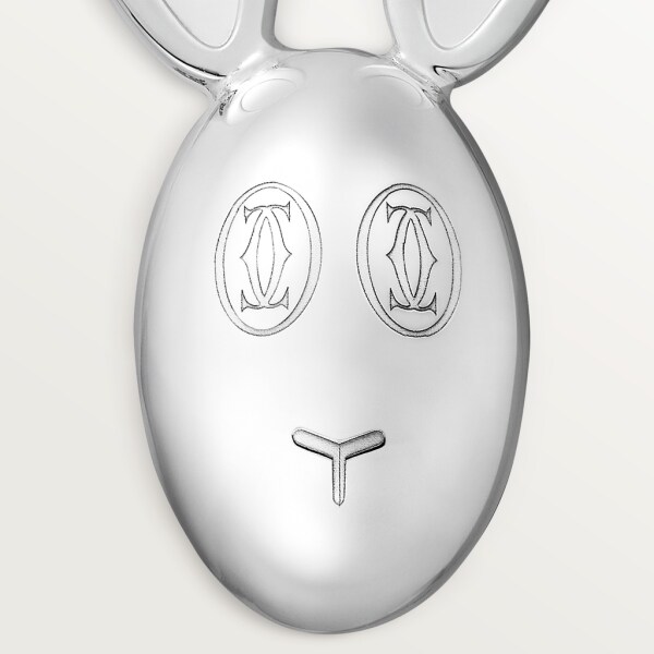 Cartier Baby 兔子圖案湯匙一對 純銀