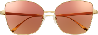 Santos de Cartier sunglasses Smooth and brushed golden-finish metal, graduated burgundy lenses with pink flash