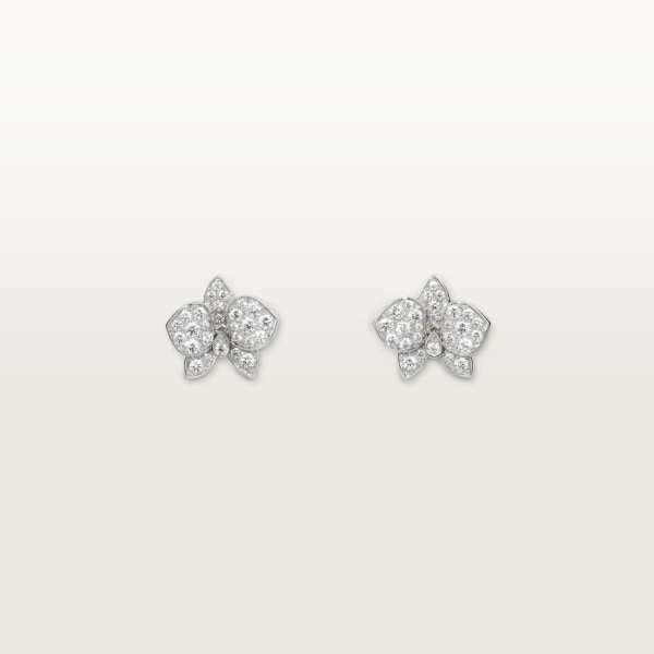 Caresse d’Orchidées par Cartier earrings White gold, diamonds