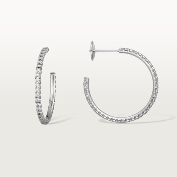 Etincelle de Cartier 耳環，中型款 18K白色黃金，鑽石