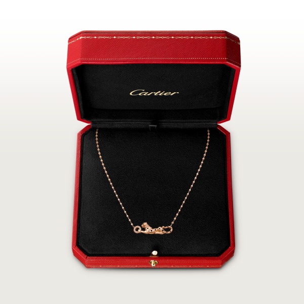Panthère de Cartier 項鏈 18K玫瑰金，沙弗萊石榴石，鑽石