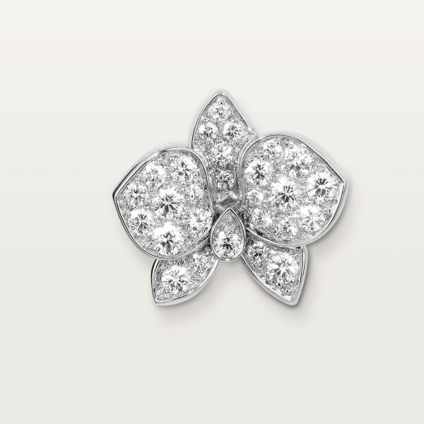 Caresse d’Orchidées par Cartier 耳環 18K白色黃金，鑽石