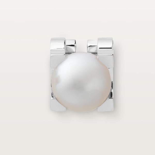 C de Cartier 耳環 18K白色黃金，珍珠