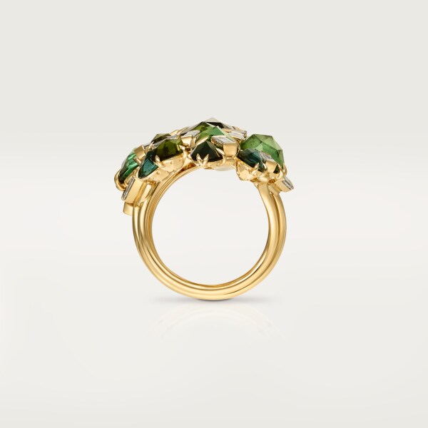 Cactus de Cartier 戒指 18K黃金，碧璽，鑽石