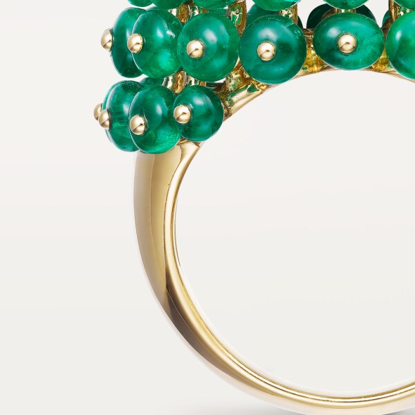 Cactus de Cartier ring Yellow gold, emeralds, carnelians, diamonds