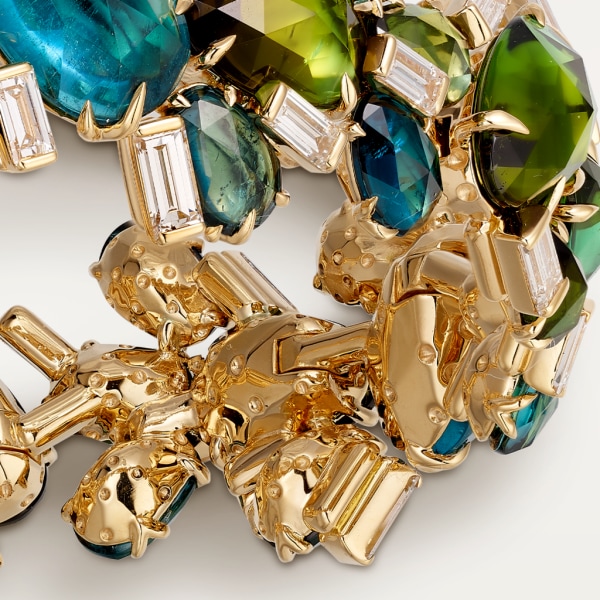 Cactus de Cartier 手鐲 黃金，碧璽，鑽石