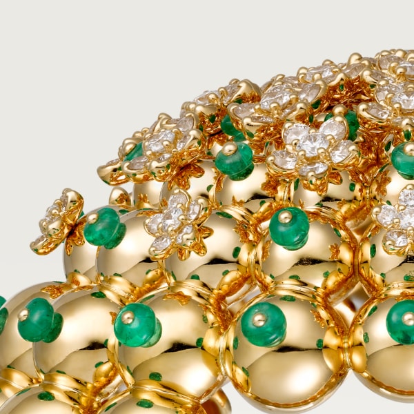Cactus de Cartier 手鐲 18K黃金，祖母綠，鑽石